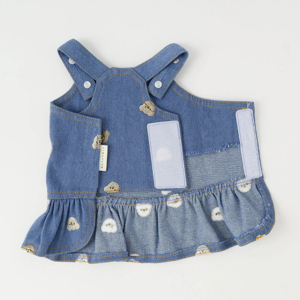 Moncheri Kuma Embroidery Dress, Denim