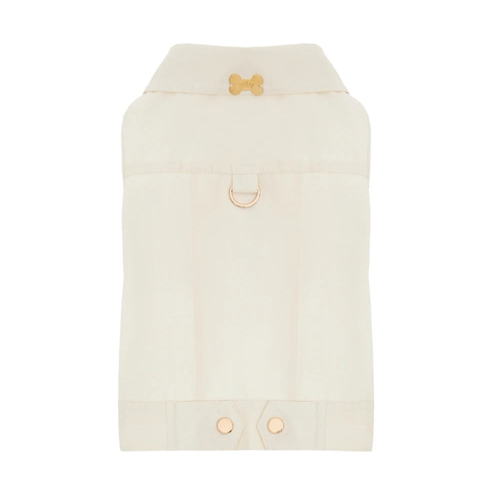 Maltipoo World Cotton Snap-Button Vest «Rest Weather Edition», Ivory