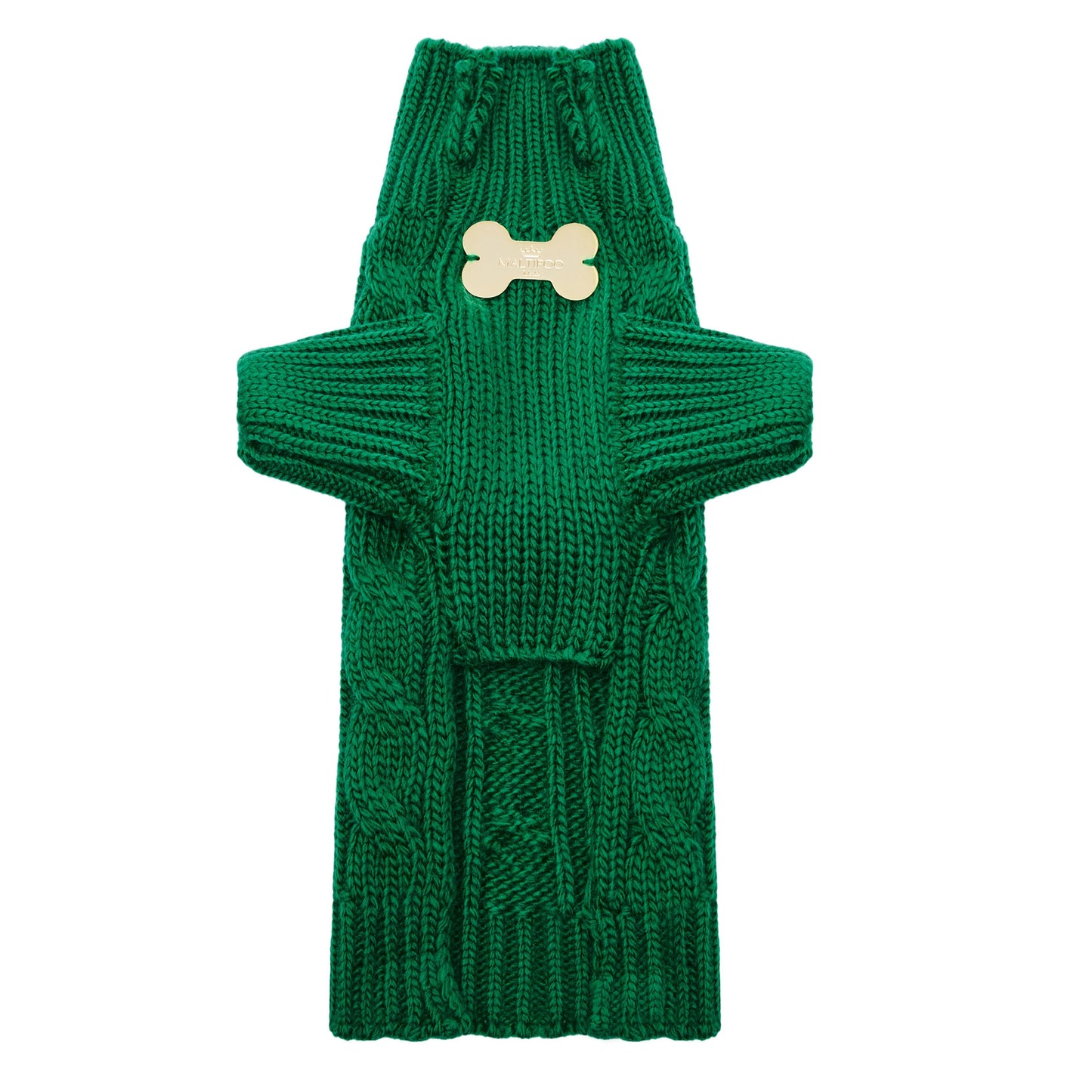 Maltipoo World Pigtail Sweater, Green