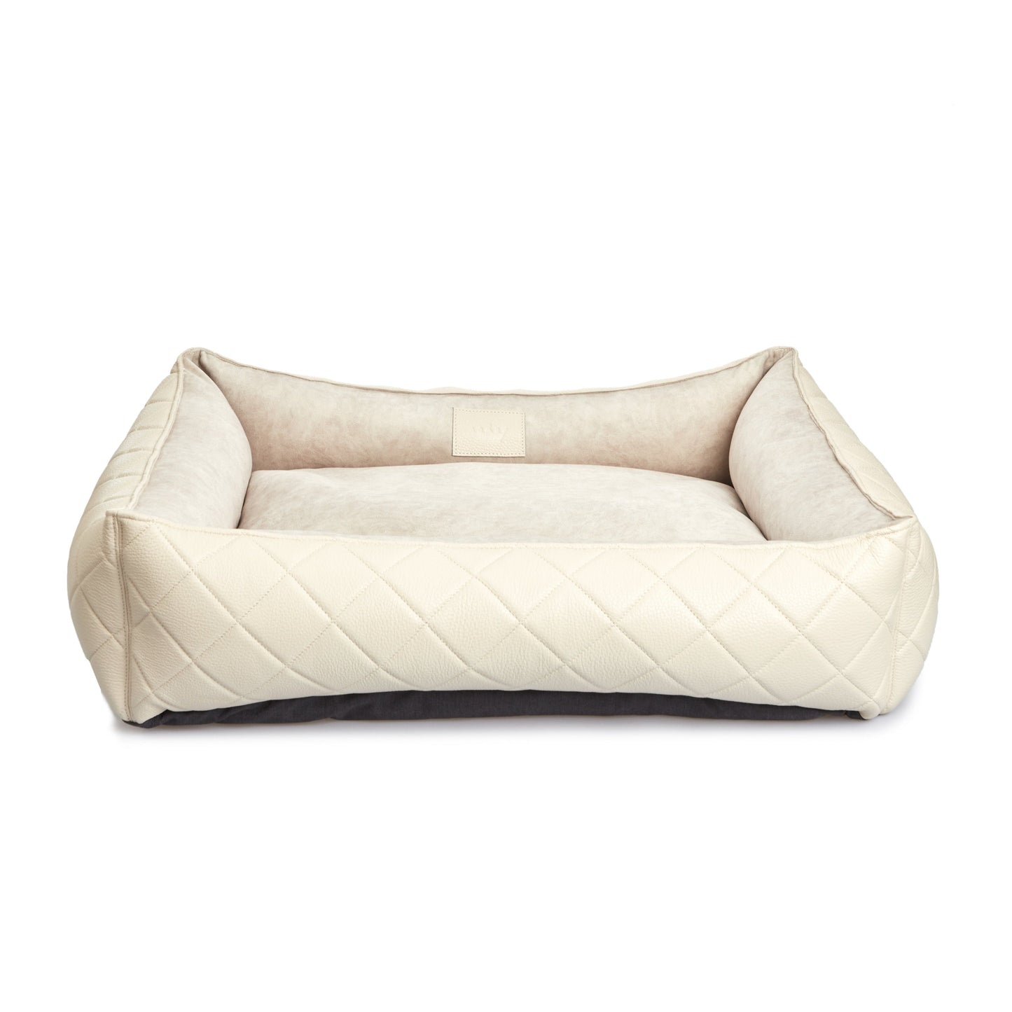 Maltipoo World Leather And Velour Lounger, Vanilla
