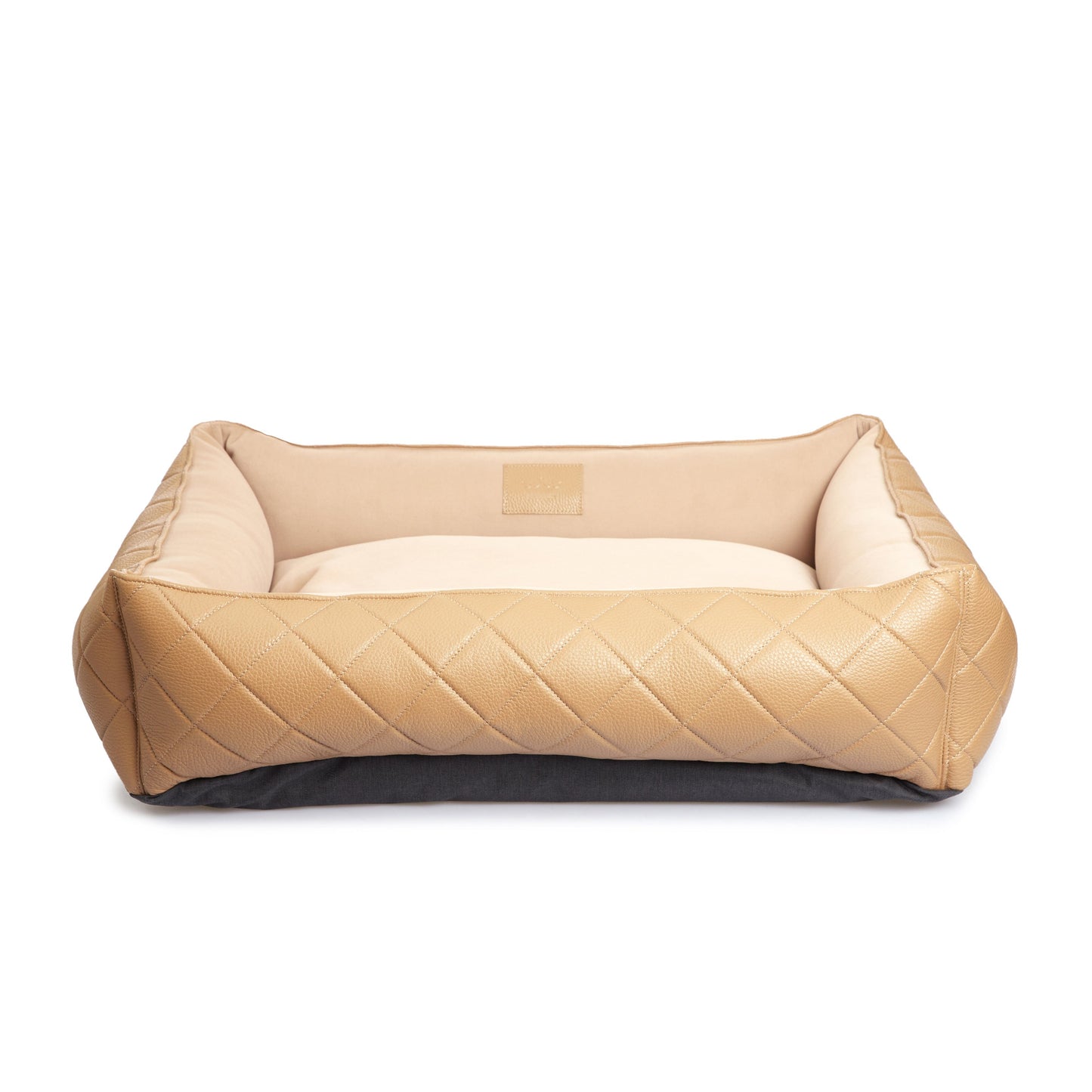 Maltipoo World Leather And Velour Lounger, Caramel