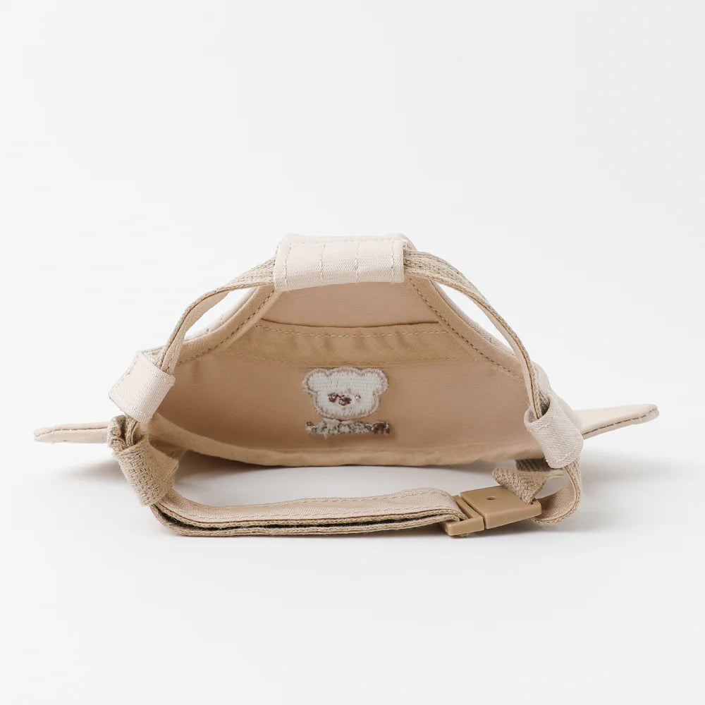 Moncheri Kuma-san Embroidery Hat, Beige