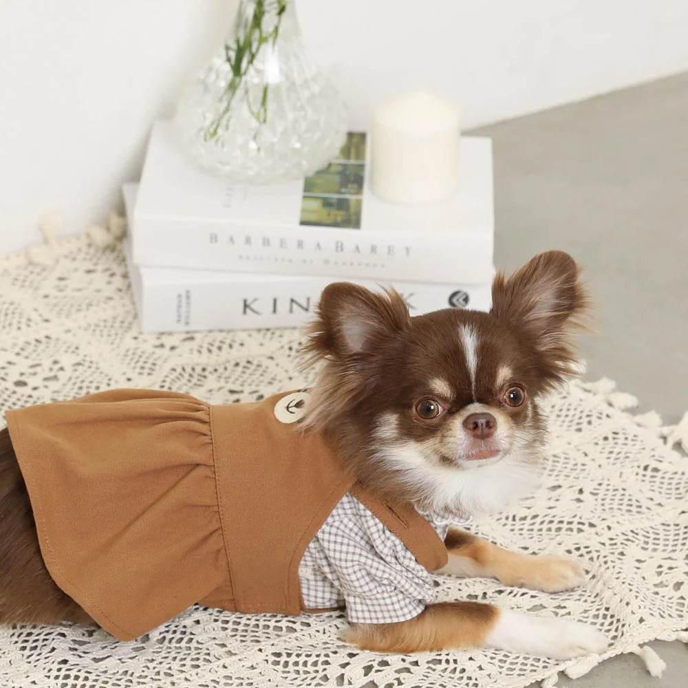 Moncheri Kuma-san Dress, Brown