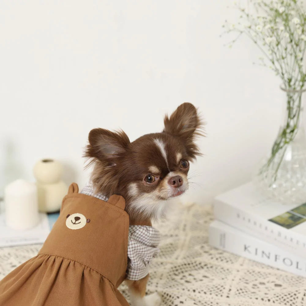 Moncheri Kuma-san Dress, Brown