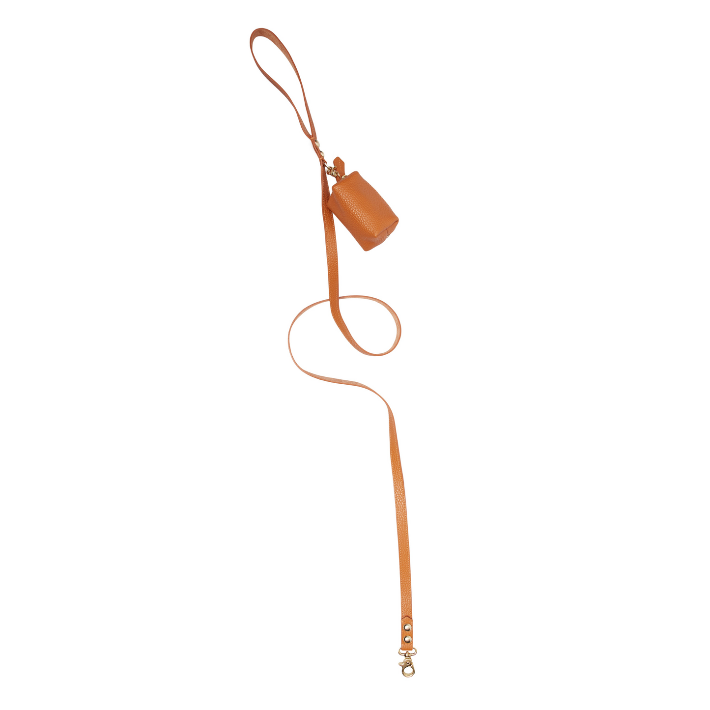 Maltipoo World Leather Leash + Small Bag, Orange