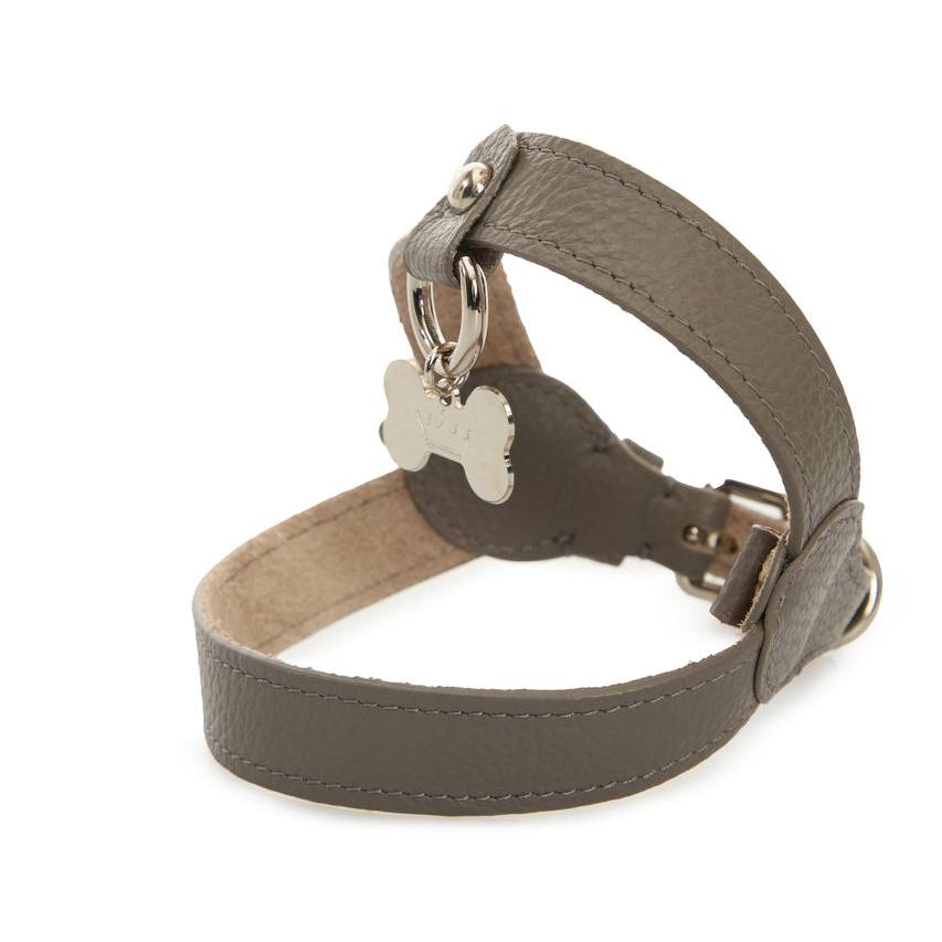 Maltipoo World Classic Leather Harness, Grey