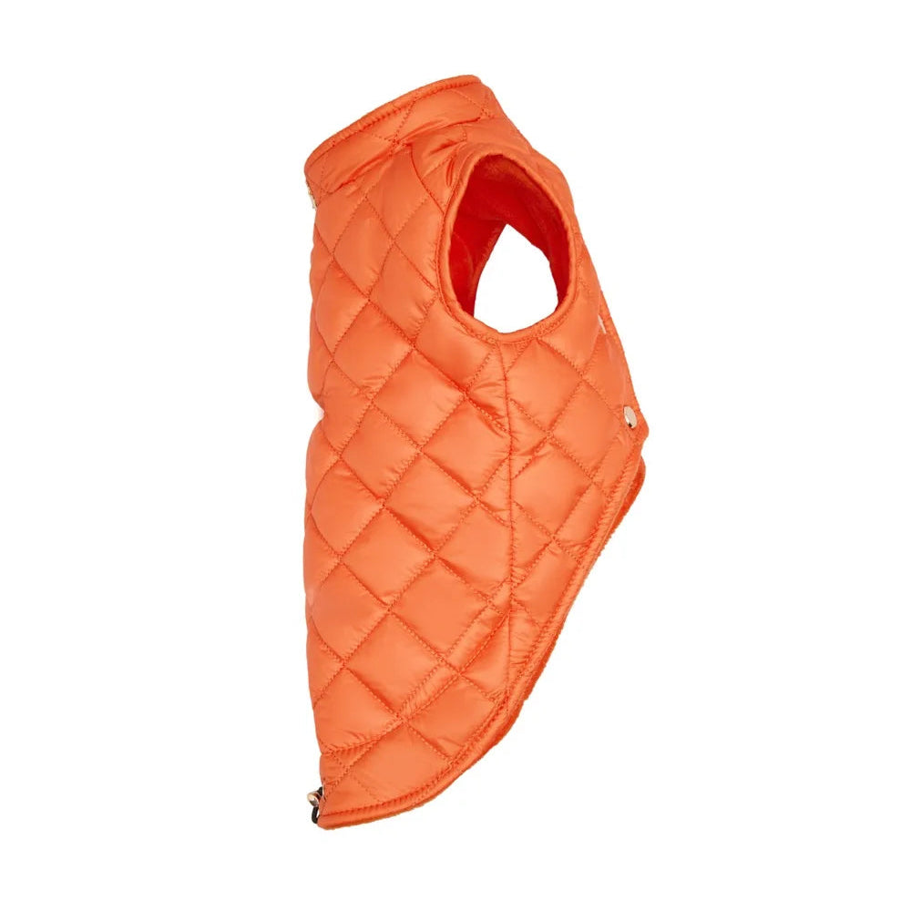 Maltipoo World Quilted Fleece Vest, Orange