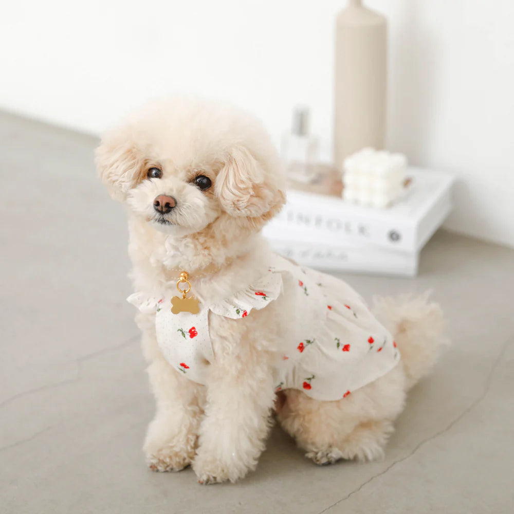 Moncheri Cool Cherry Dot frill Dress