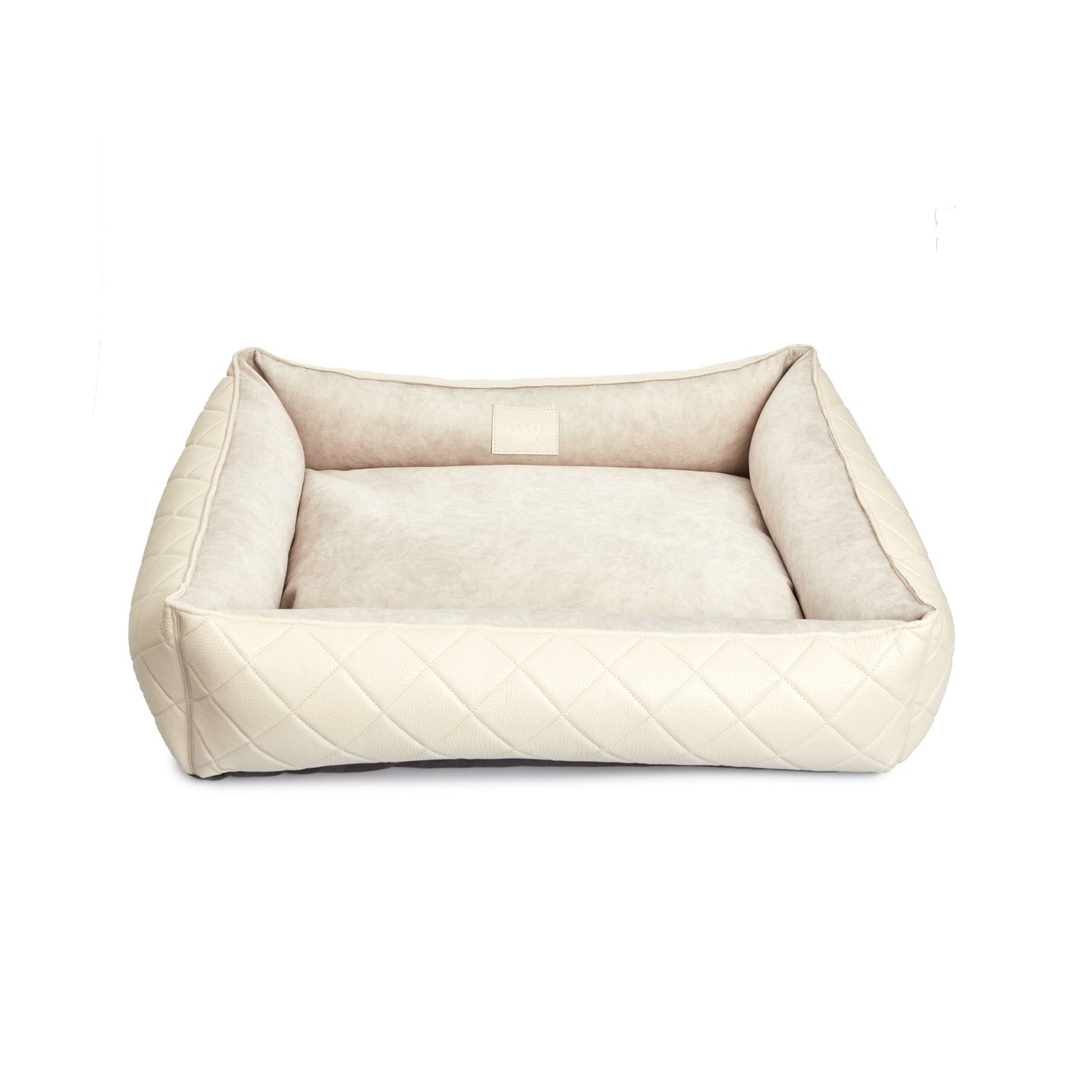 Maltipoo World Leather And Velour Lounger, Vanilla