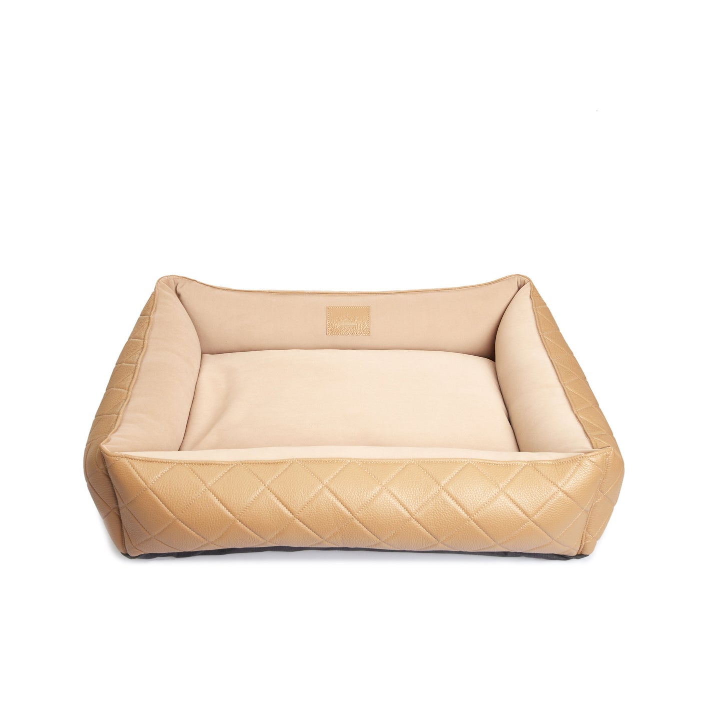 Maltipoo World Leather And Velour Lounger, Caramel