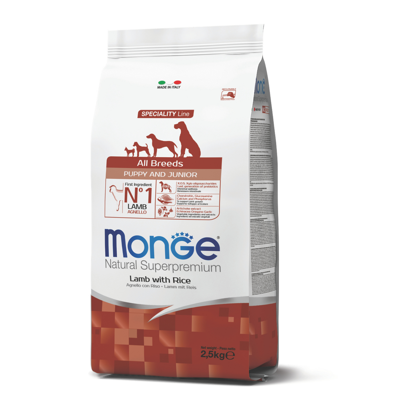 Monge All Breeds Puppy and Junior Lamb with Rice, 2.5 kg