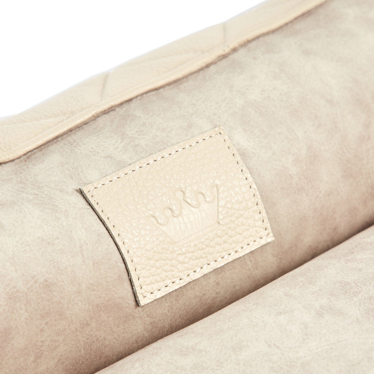 Maltipoo World Leather And Velour Lounger, Vanilla