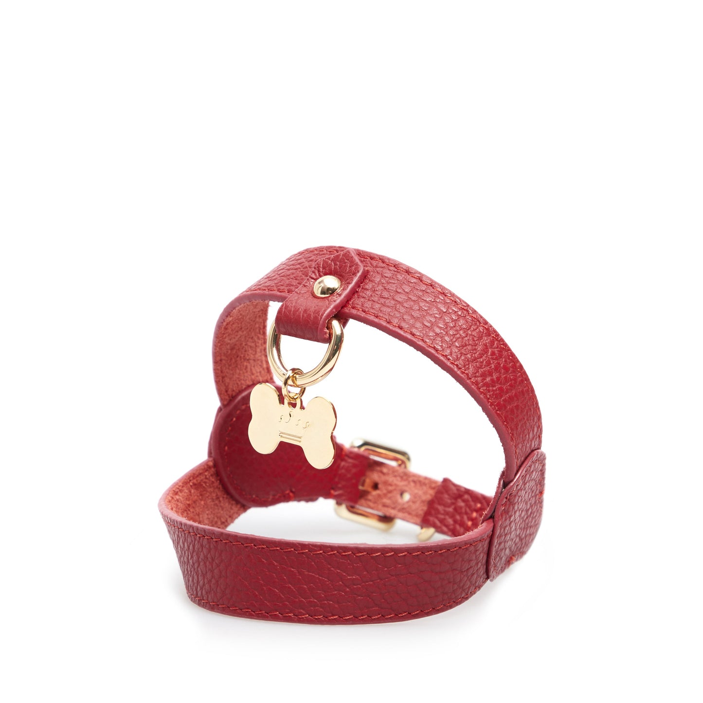 Maltipoo World Classic Leather Harness, Burgundy