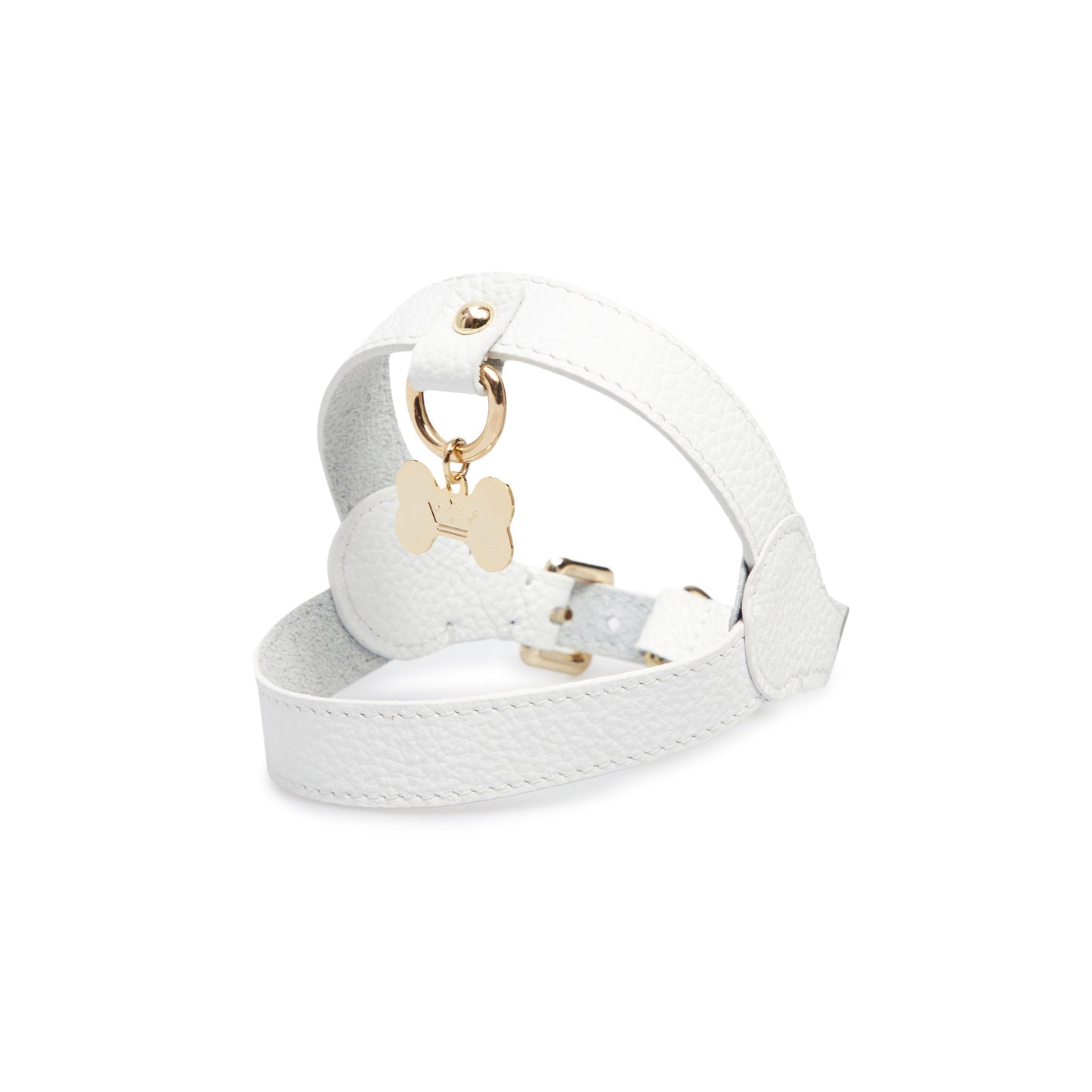 Maltipoo World Classic Leather Harness, White