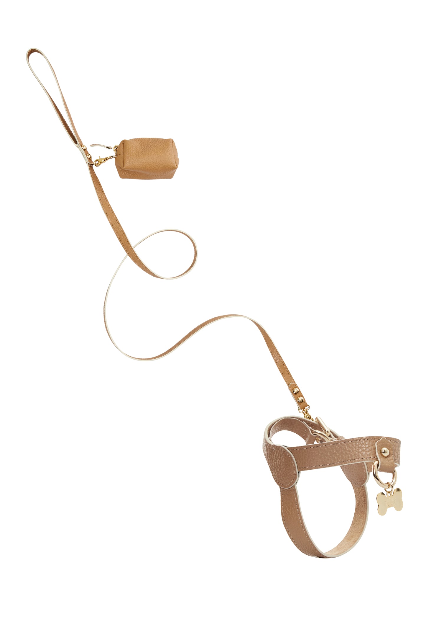 Maltipoo World Leather Harness, Beige