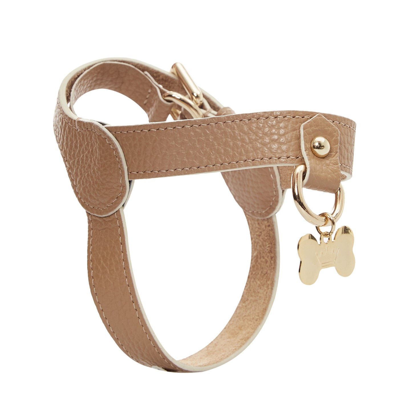 Maltipoo World Leather Harness, Beige