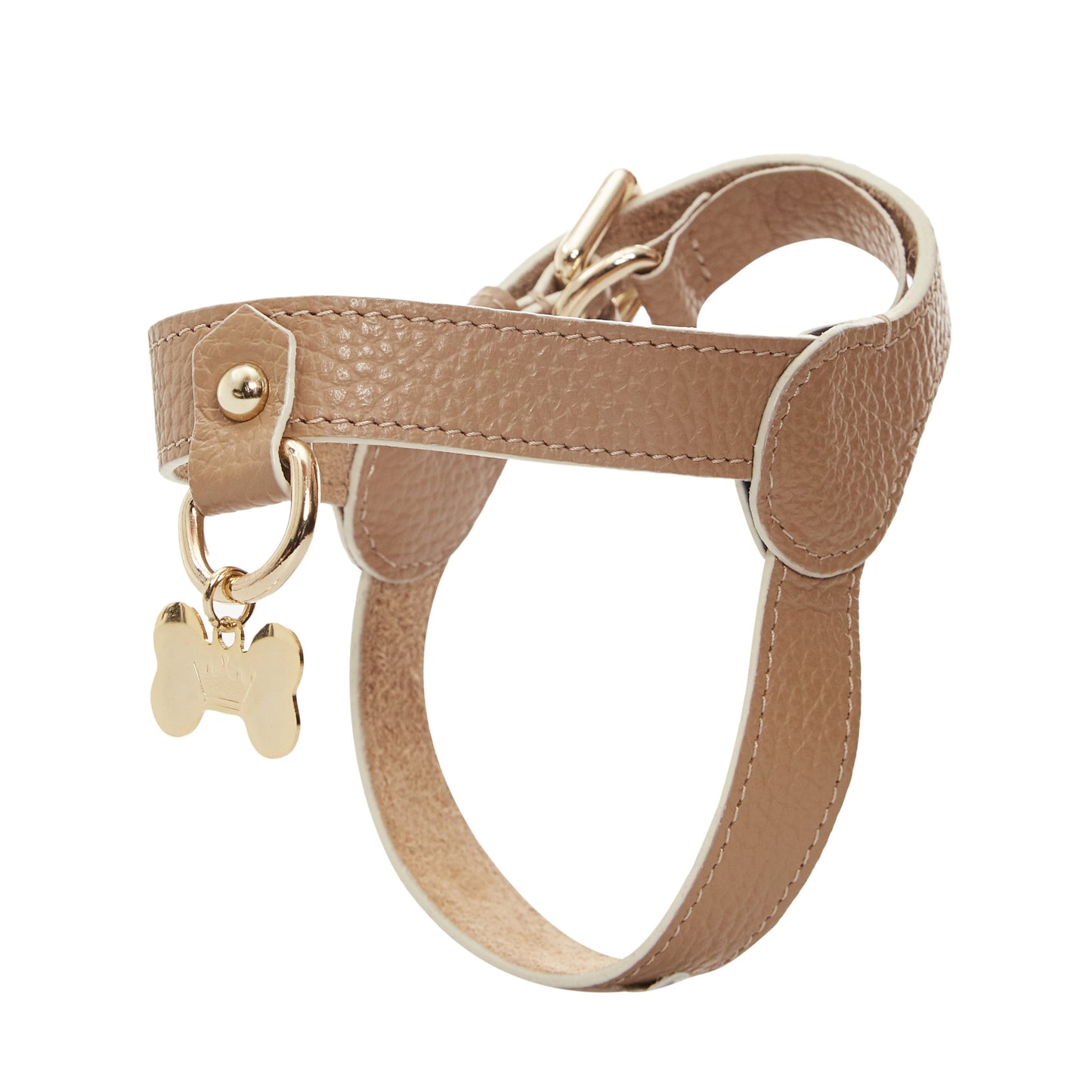Maltipoo World Leather Harness, Beige