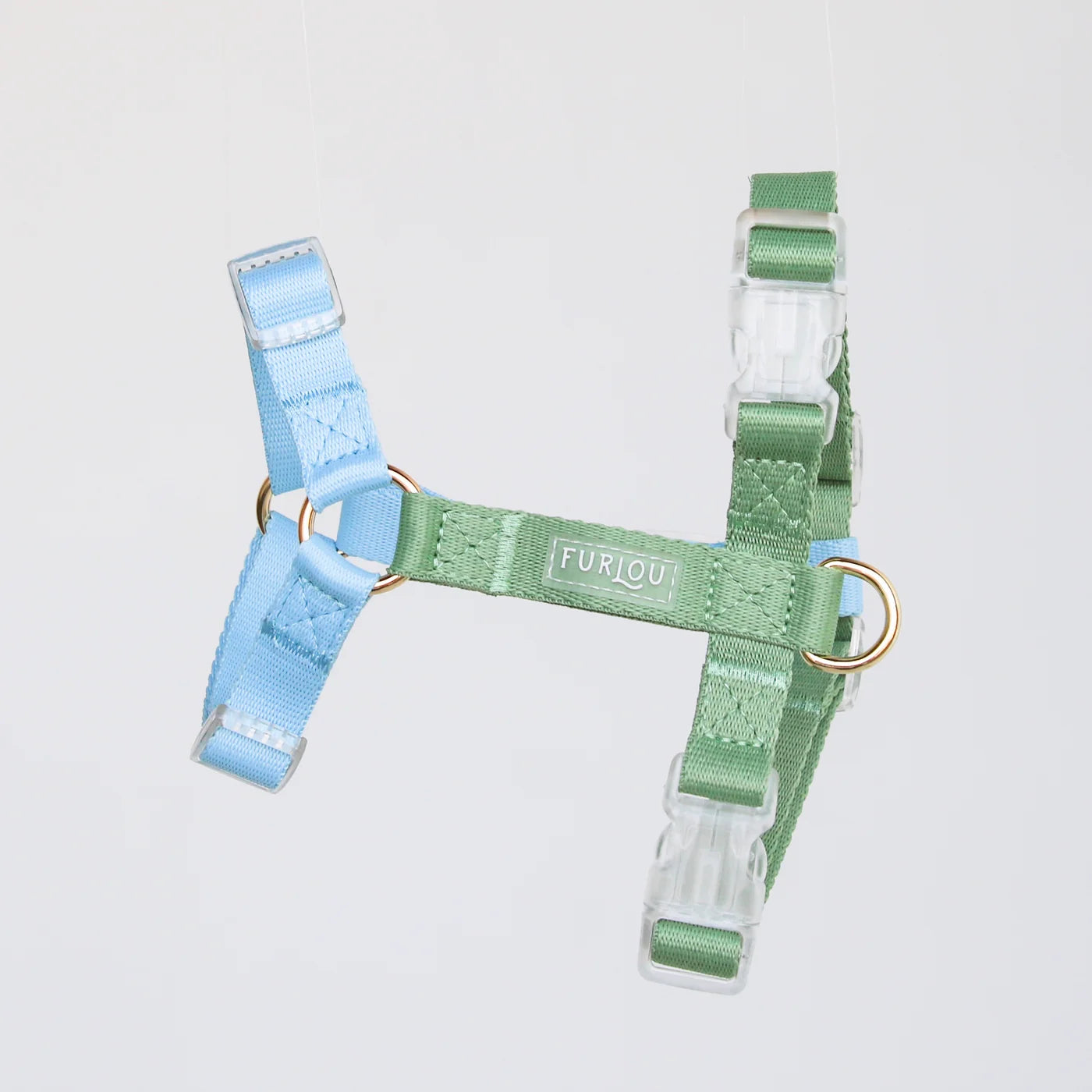 Furlou Dog Harness, Blue and Sage Green