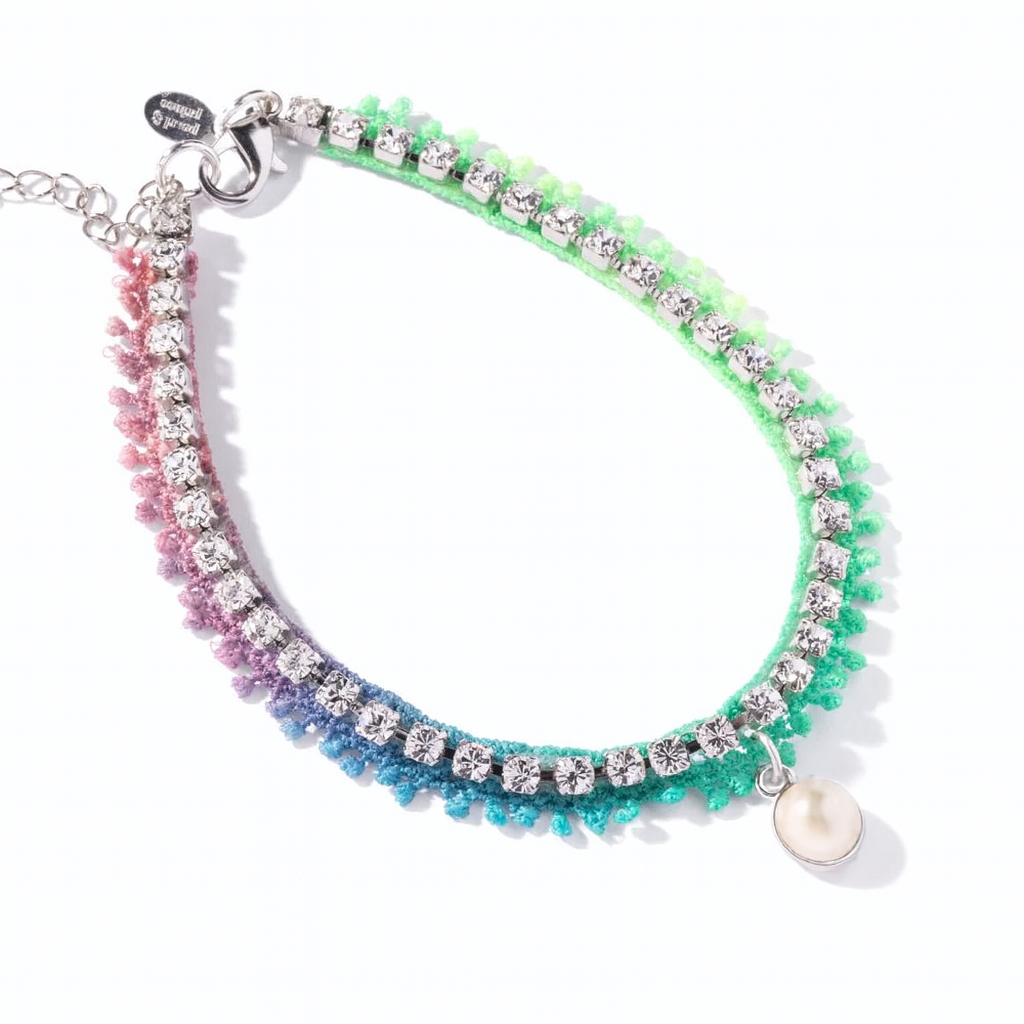 Pearl and Prince Birthstone Tennis Necklace – June Pearl (23 cm)