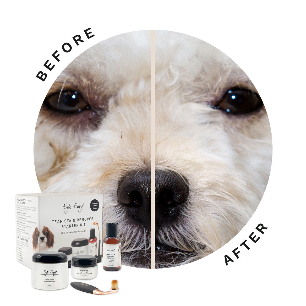Eye Envy Dog Tear Stain Remover Starter Kit With Small Brush