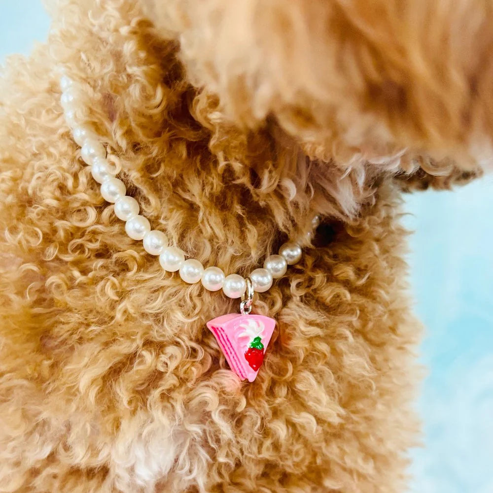 Pearl and Prince Birthday Cake Pet Necklace