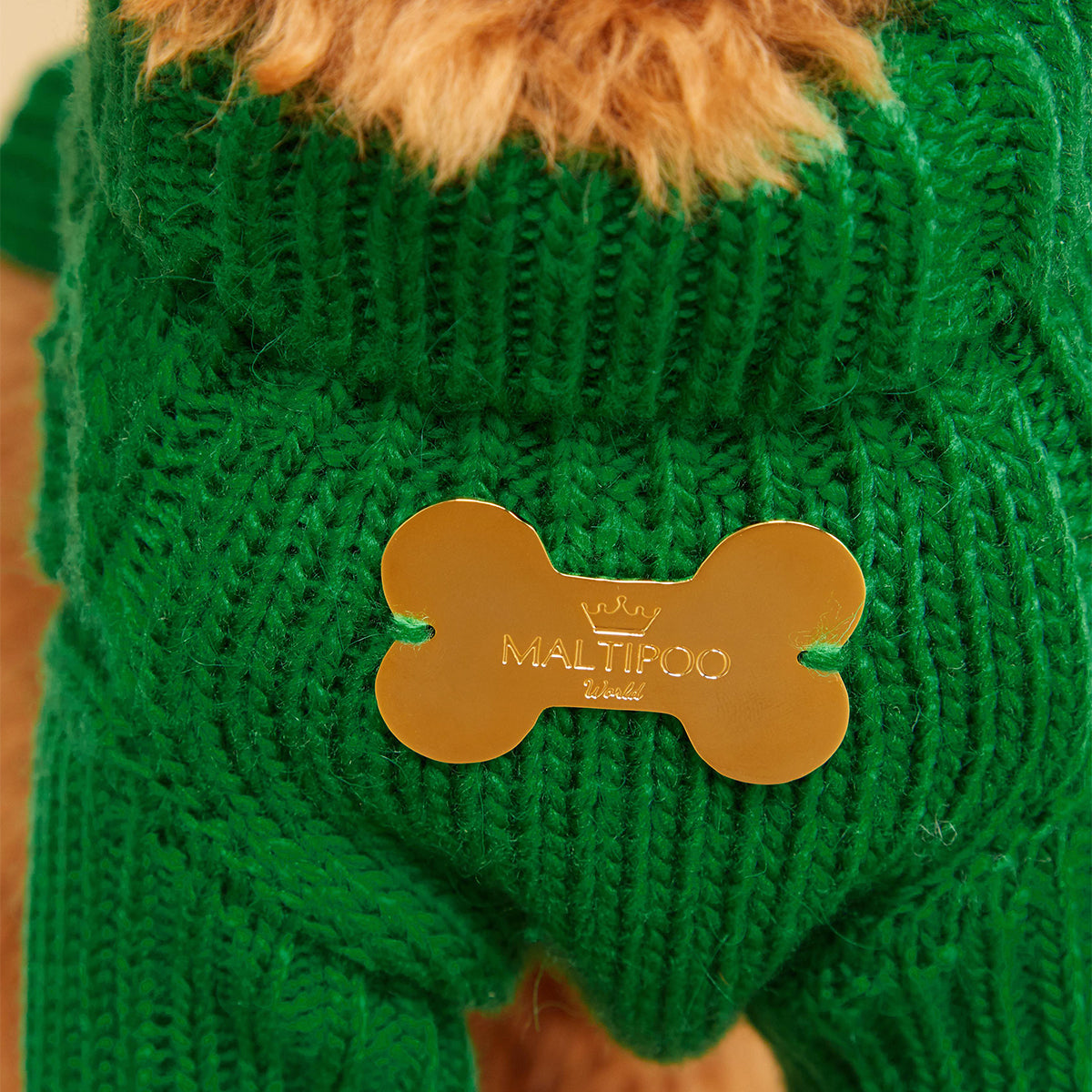 Maltipoo World Pigtail Sweater, Green