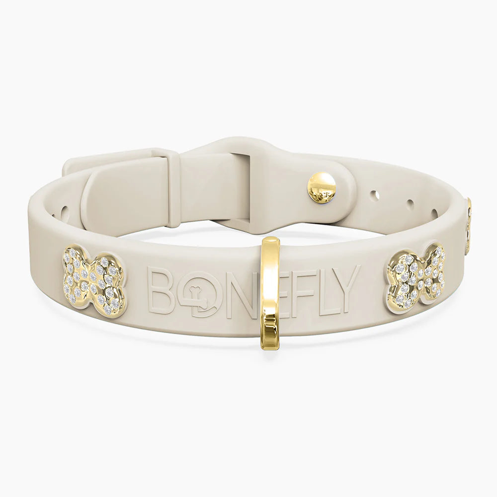 Bonefly Boneflex+ Ultra Ivory Collar, Gold / Clear