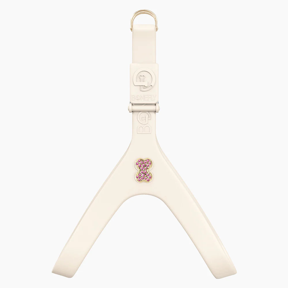Bonefly Boneflex Ultra Ivory Harness, Gold / Pink