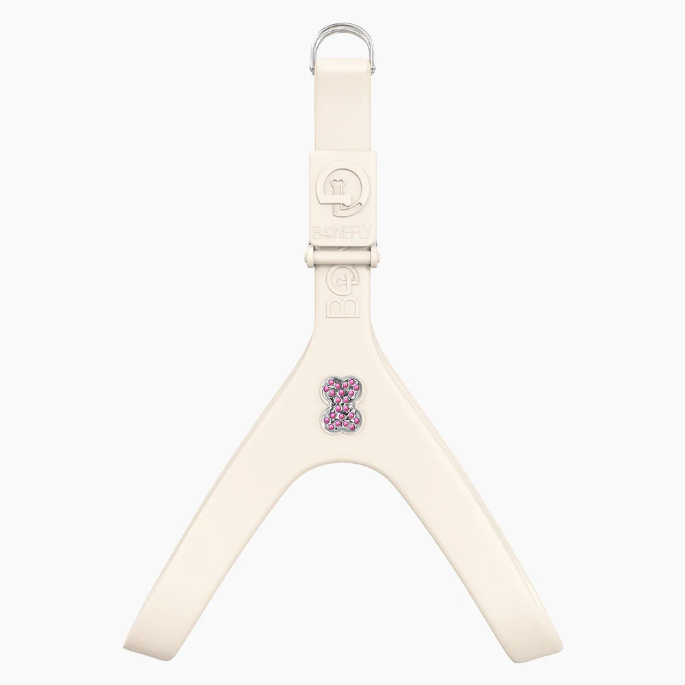 Bonefly Boneflex Ultra Ivory Harness, Silver / Pink
