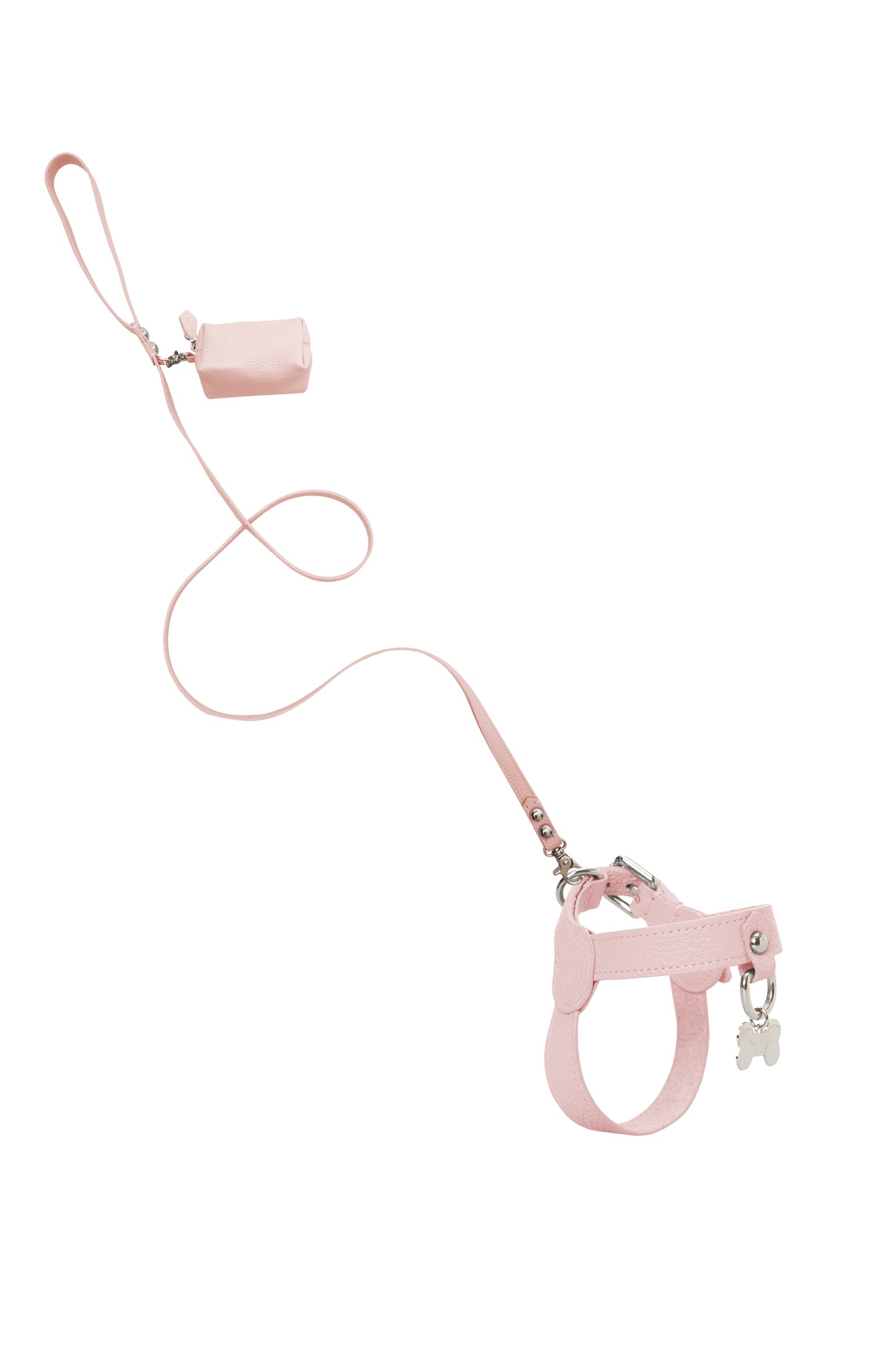 Maltipoo World Classic Leather Harness, Pink