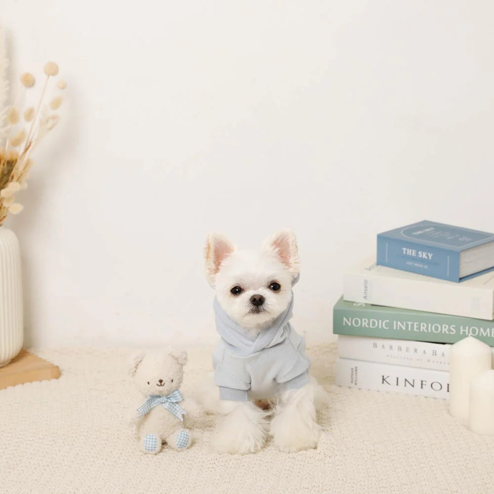 Moncheri Bear Gingham Check Ribbon Plush, Ivory