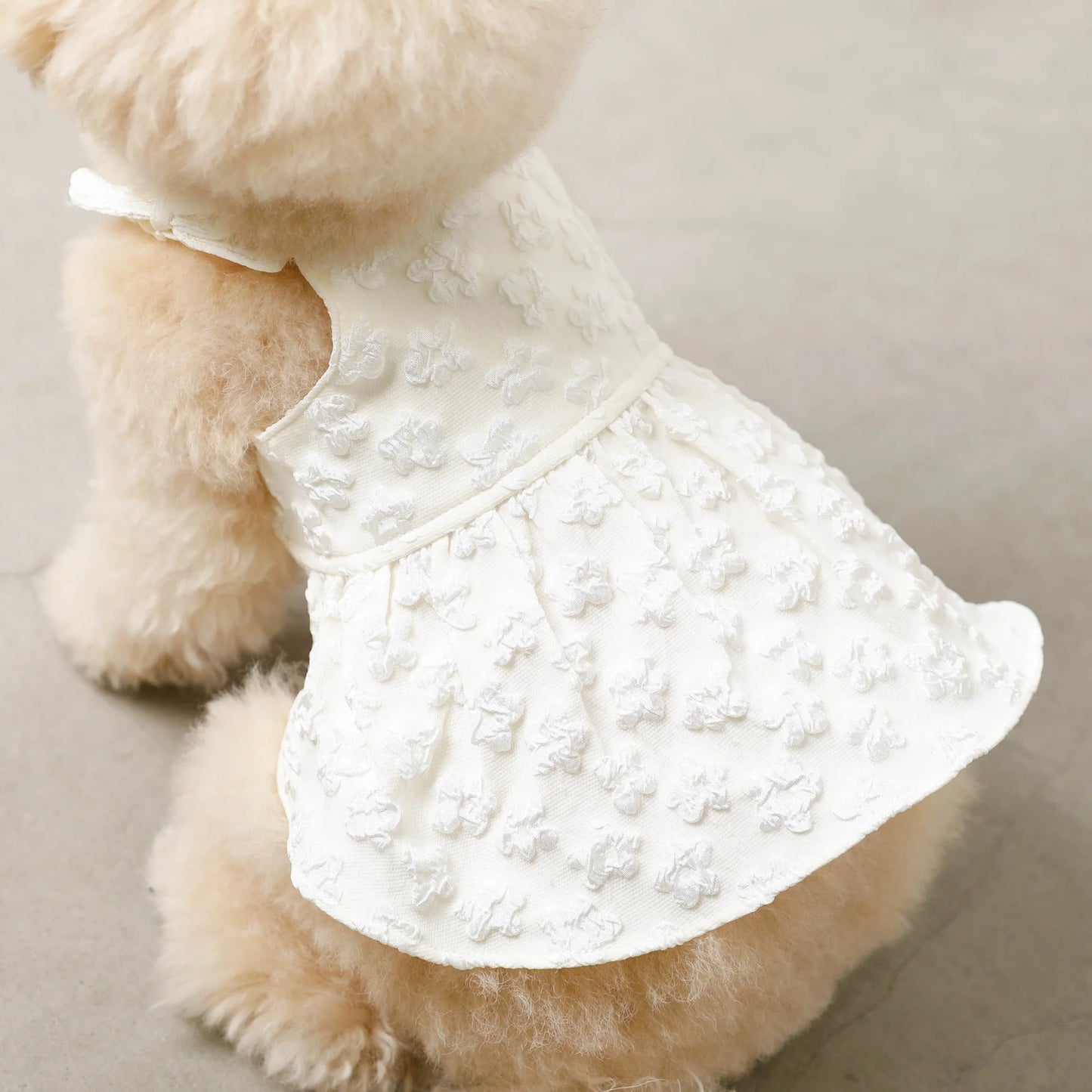 Moncheri Cool Floral Pattern Pokopoko Cami Dress, Ivory