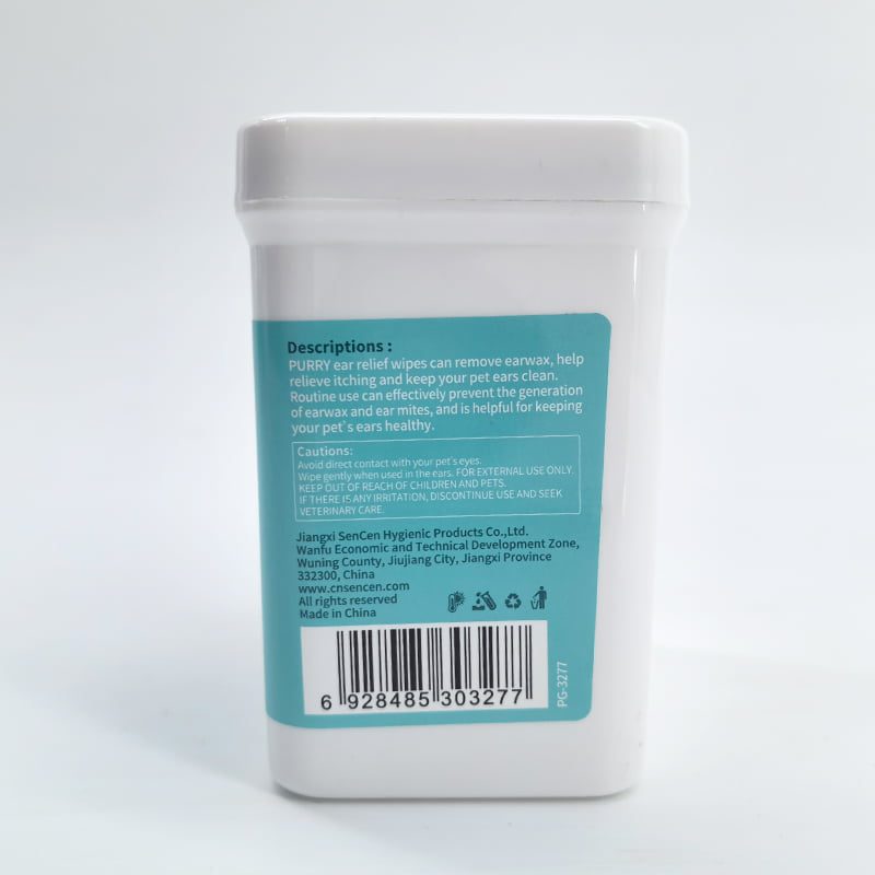 Purry Ear Relief Wipes for Dogs & Cats, 50 wipes