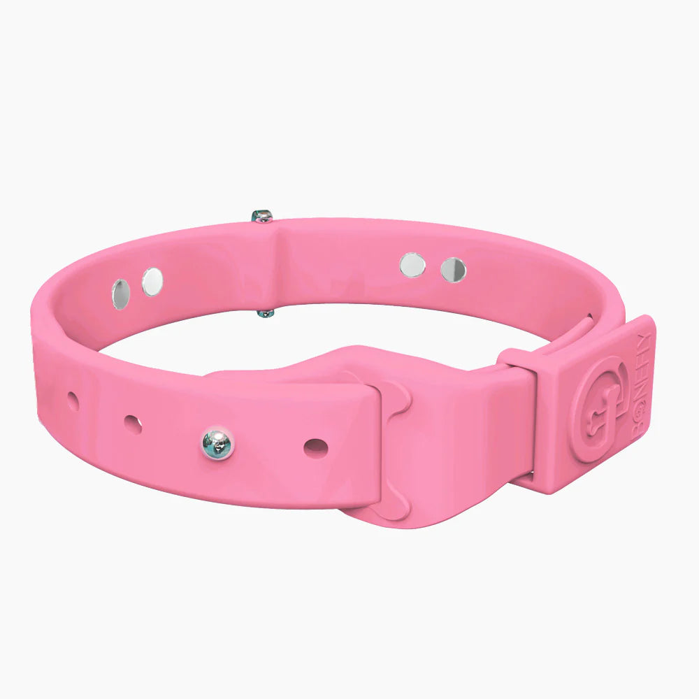 Bonefly Boneflex+ Ultra Baby Pink Collar, Silver / Pink