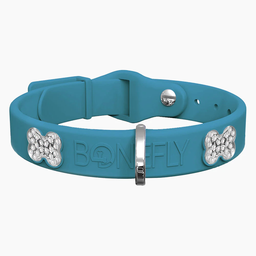 Bonefly Boneflex+ Ultra Peacock Collar, Silver / Clear