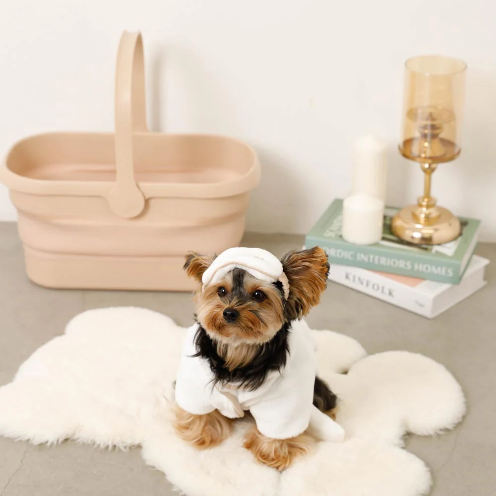 Moncheri Bathrobe + Eye Mask Set, White