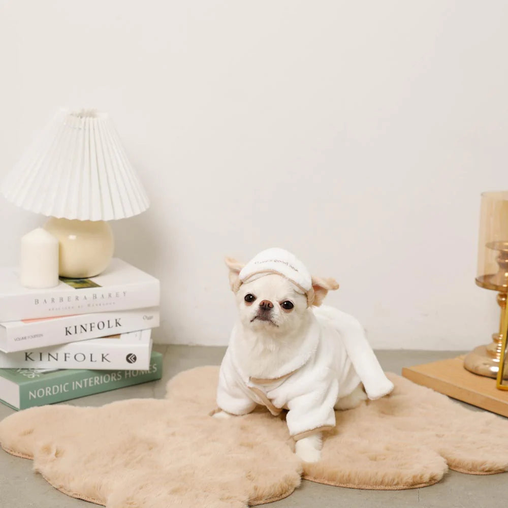 Moncheri Bathrobe + Eye Mask Set, White