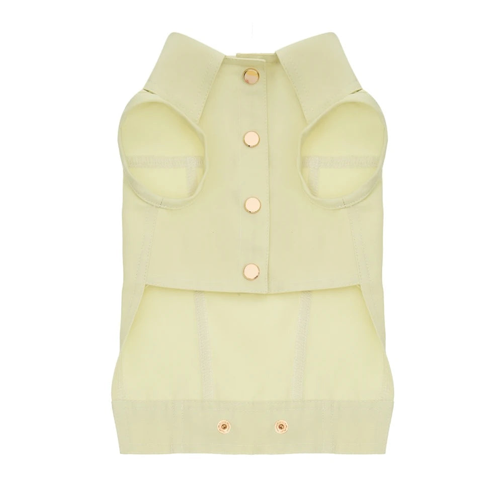 Maltipoo World Cotton Snap-Button Vest «Rest Weather Edition», Lemon Cream