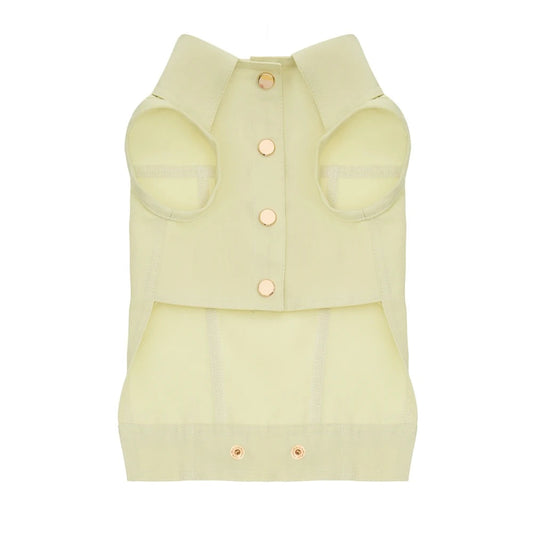Maltipoo World Cotton Snap-Button Vest «Rest Weather Edition», Lemon Cream