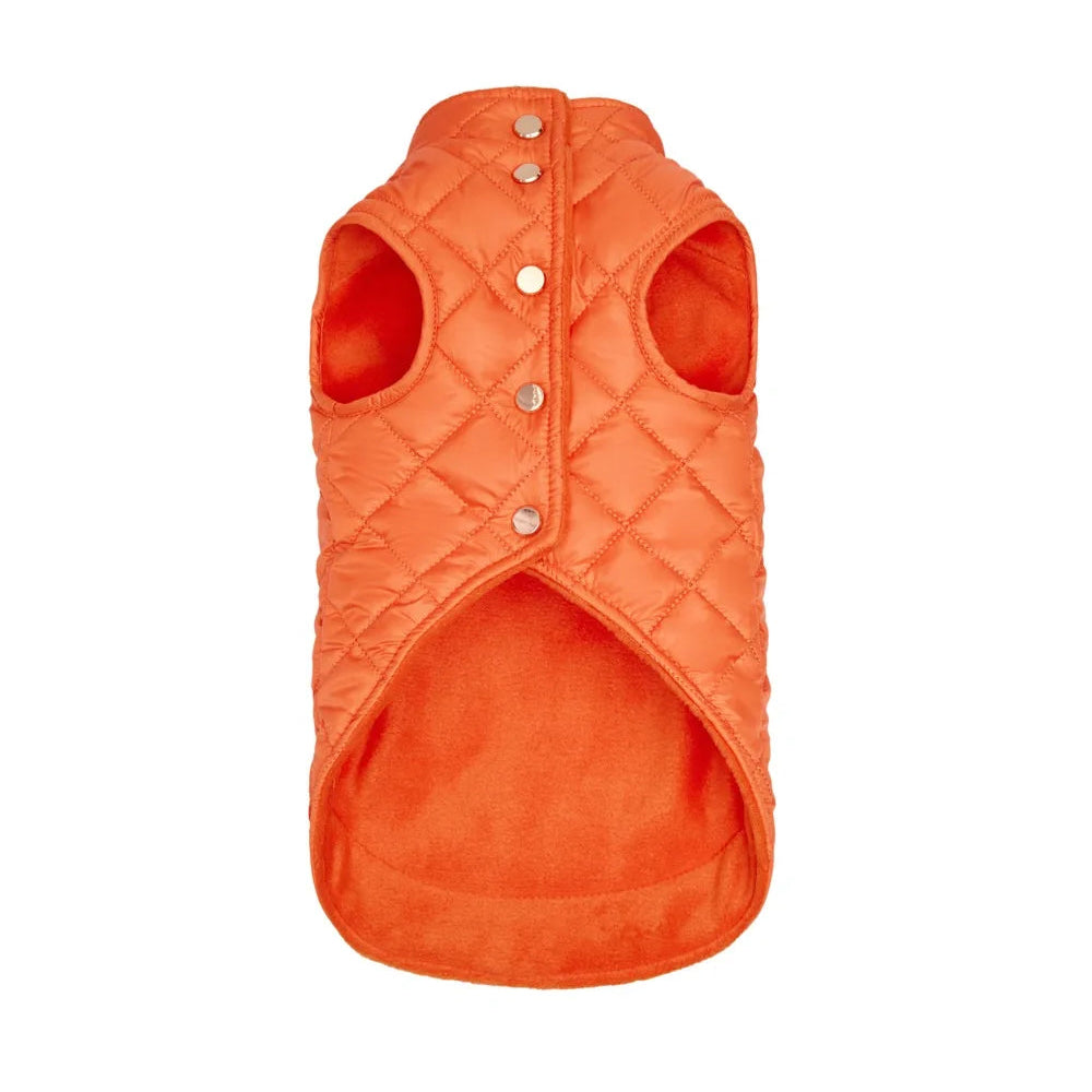 Maltipoo World Quilted Fleece Vest, Orange