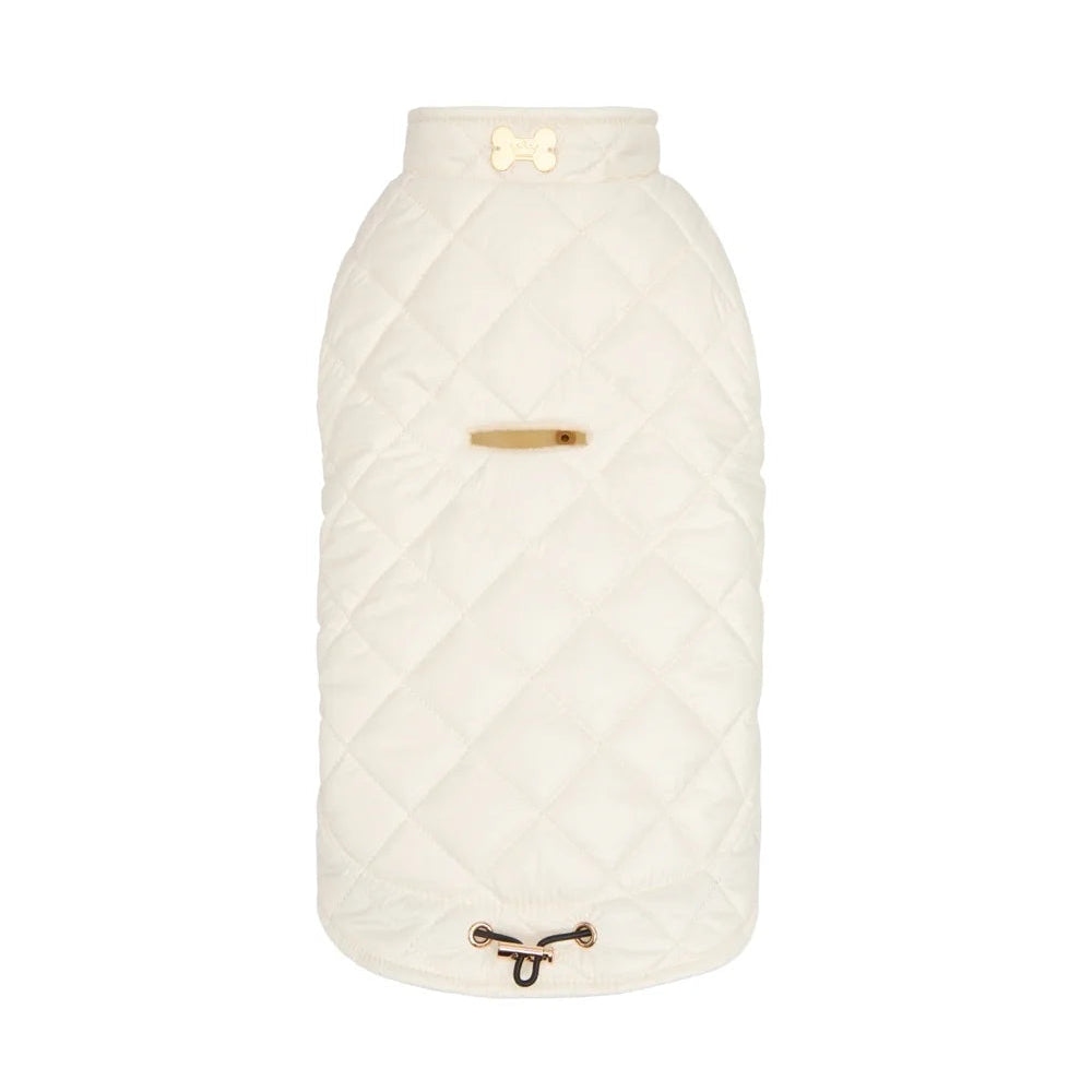 Maltipoo World Quilted Fleece Vest, Vanilla