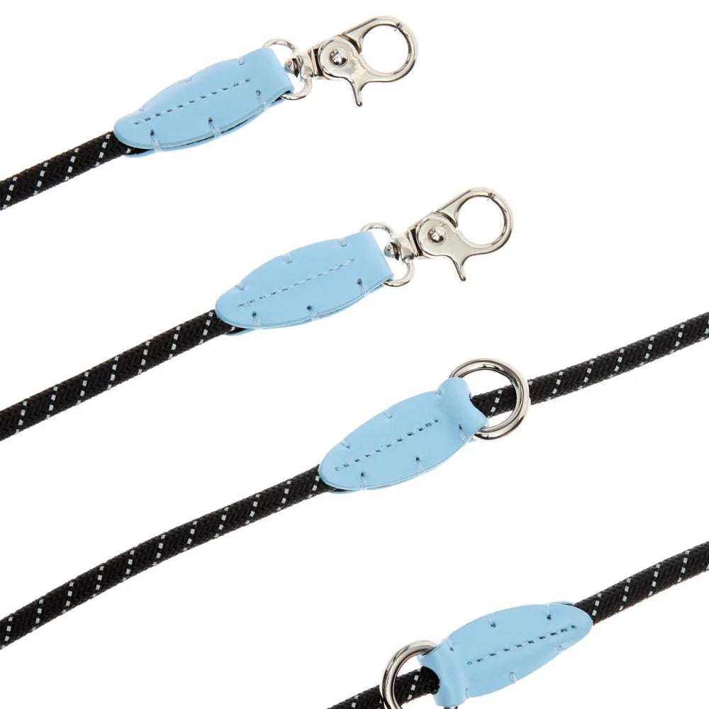 Maltipoo World Adjustable Easy Rope Leash + Small Bag, Blue