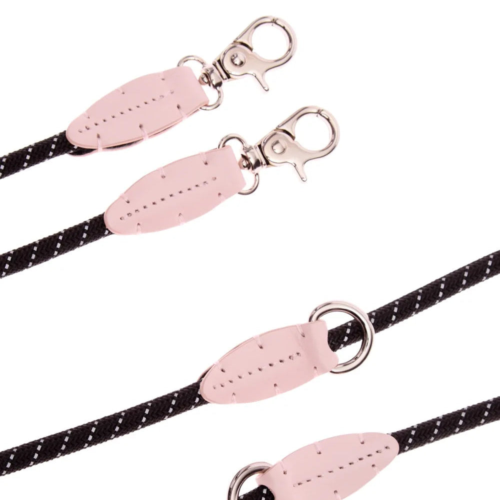 Maltipoo World Adjustable Easy Rope Leash + Small Bag, Pink