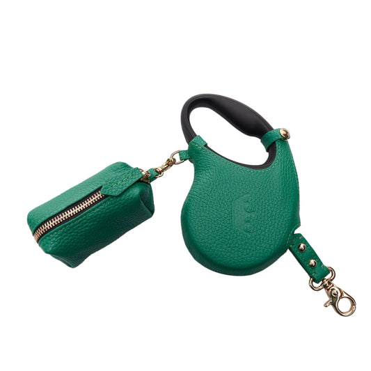 Maltipoo World Retractable Leash + Small Bag, Green