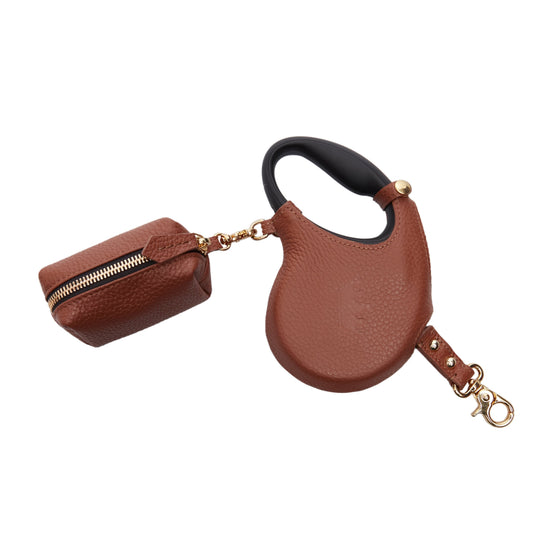 Maltipoo World Retractable Leash + Small Bag, Brown