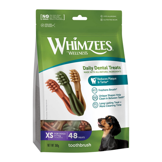 Whimzees Toothbrush Star 48 pcs, XS, 360 g