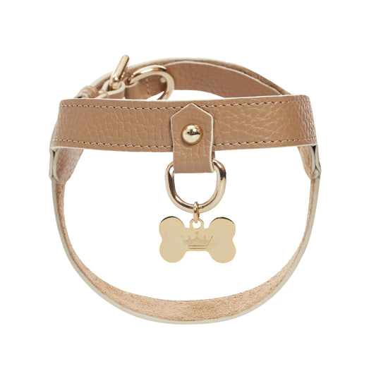 Maltipoo World Leather Harness, Beige