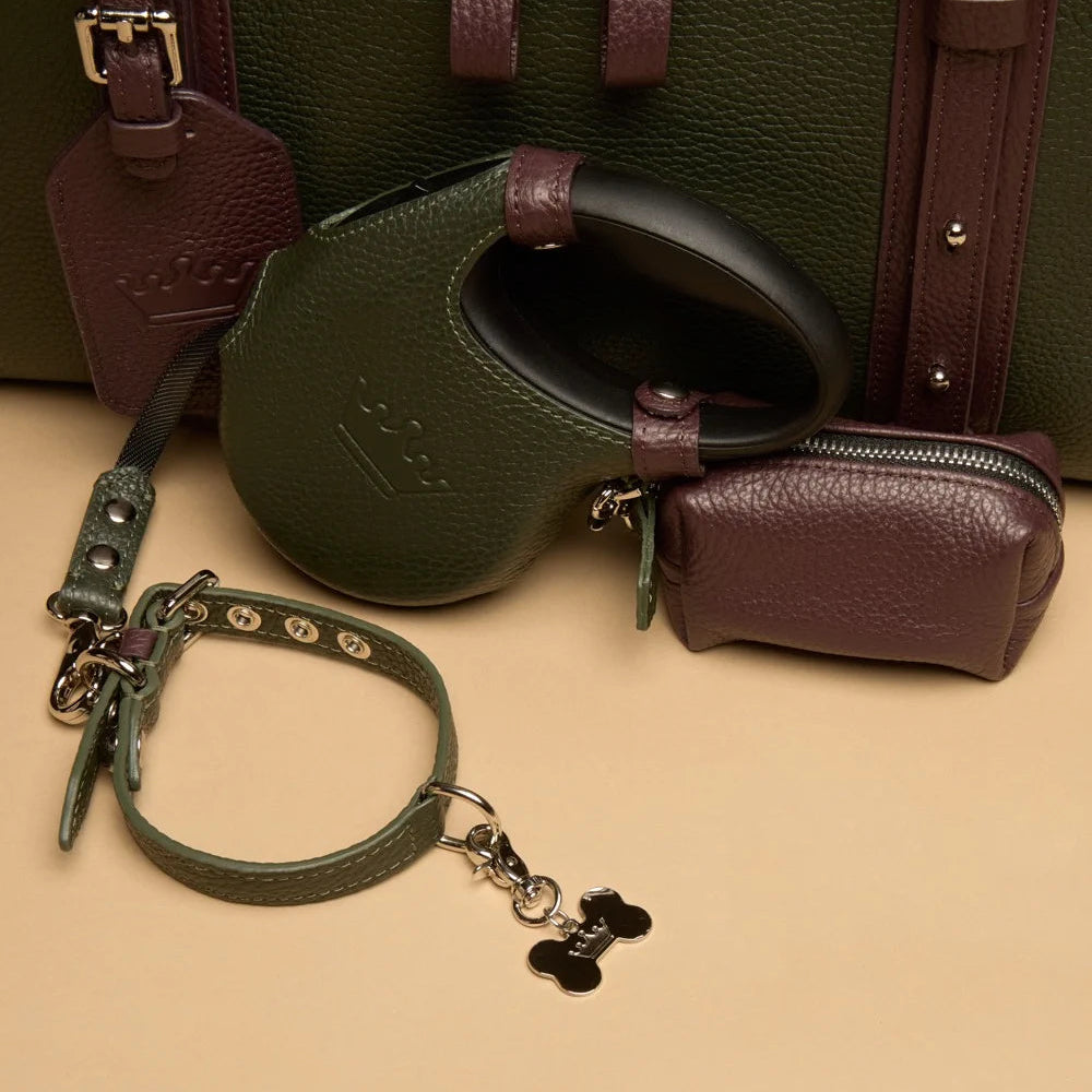 Maltipoo World Retractable Leash + Small Bag, Old Money