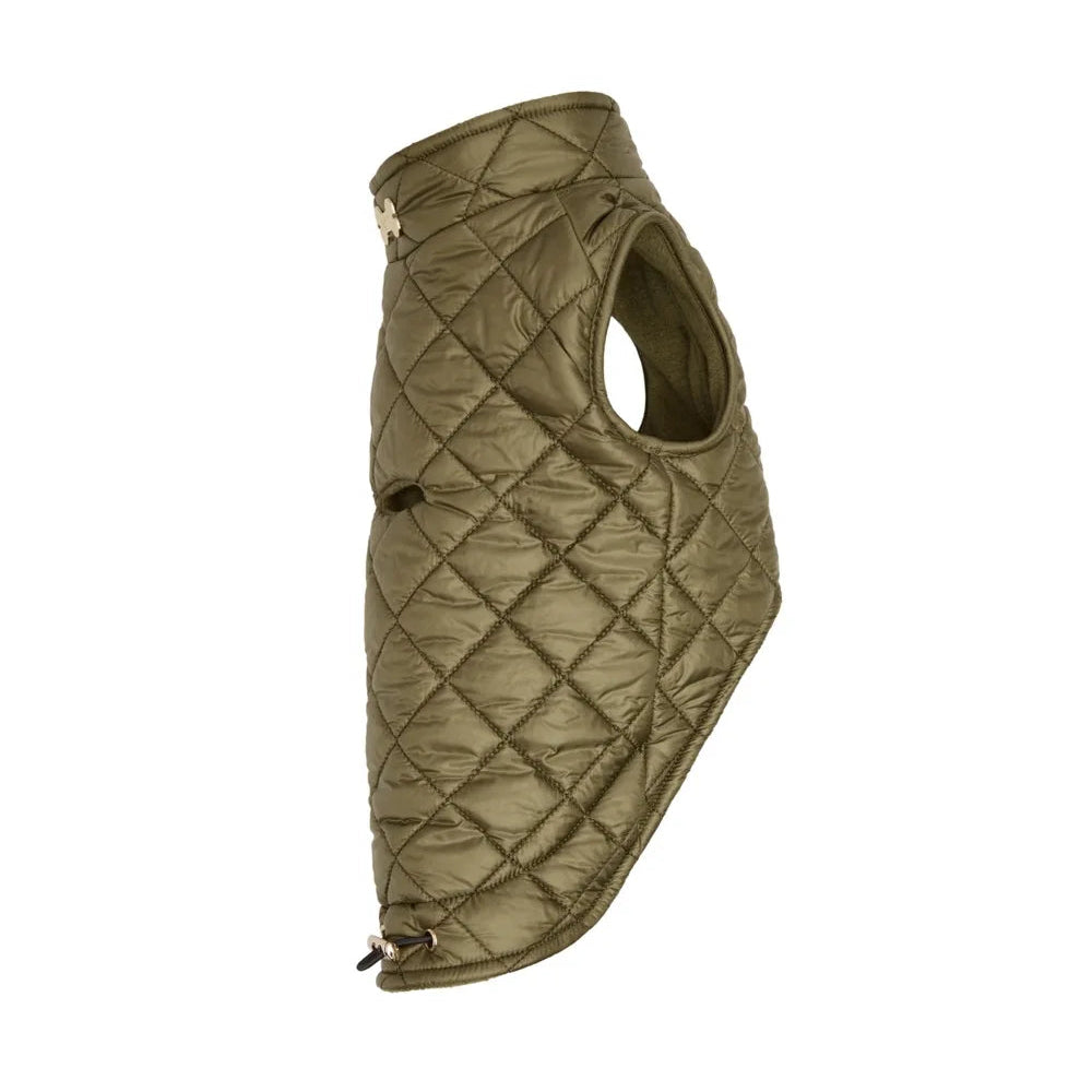 Maltipoo World Quilted Fleece Vest, Khaki