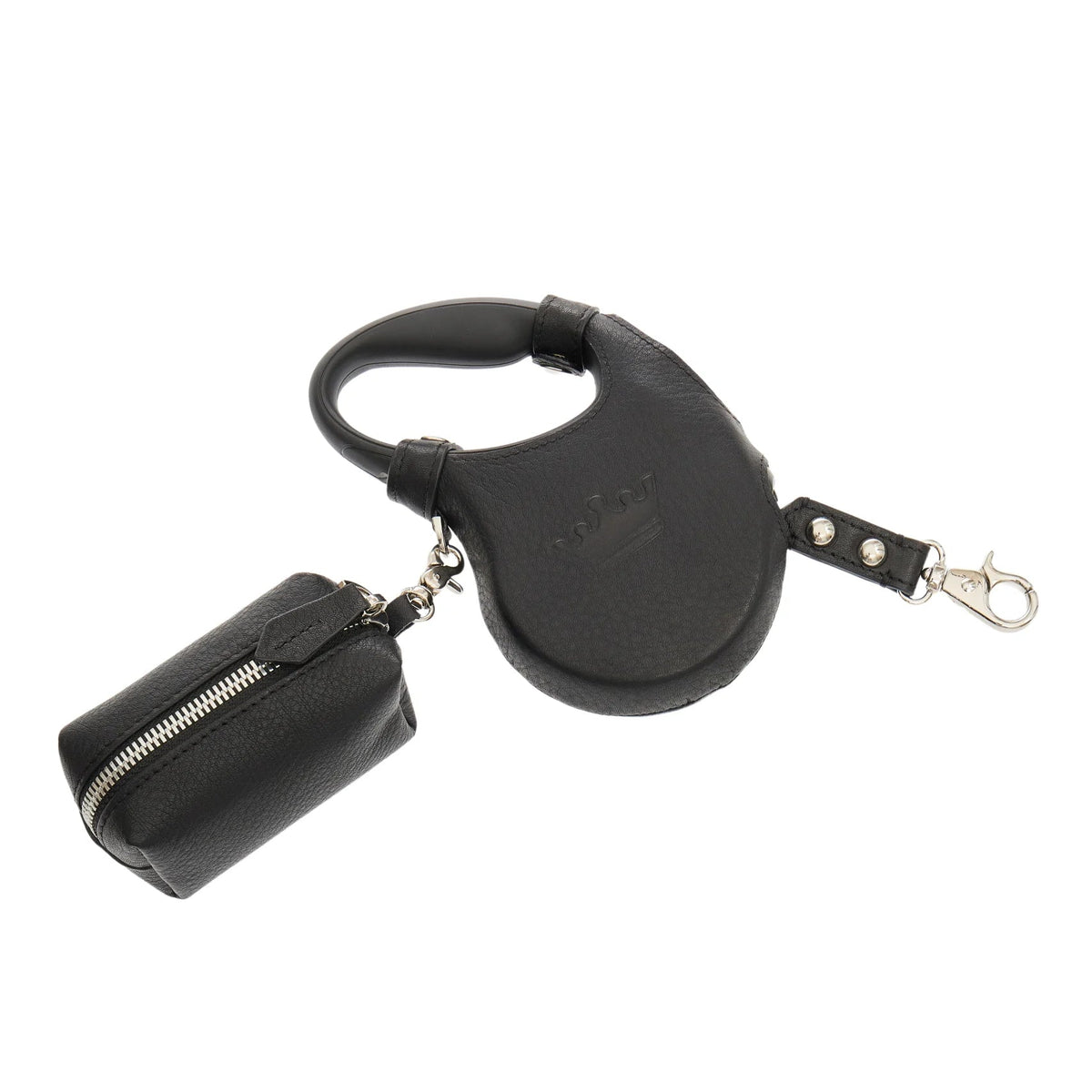 Maltipoo World Retractable Leash + Small Bag, Noir Silver